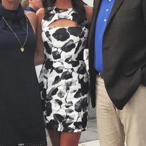 Milly Black and White Dress with Cutouts